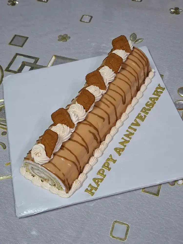 Biscoff Swiss roll by Bilkis Cakes and Bakes