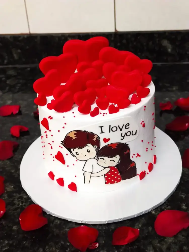 Romantic Heart Cake cake by Bilkis Cakes and Bakes