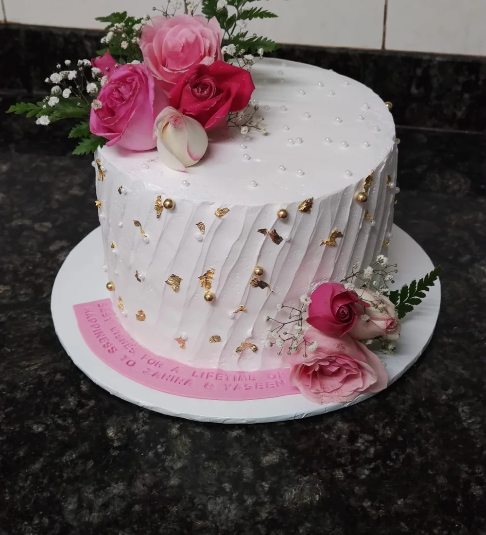 Elegant floral cake made by Bilkis Cakes and Bakes